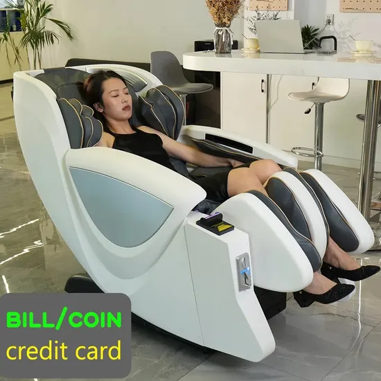 PU Leather Credit Card Luxury Mall Full Body Vending Shiatsu Massage Chair for Business with Coin and Bill Operated 